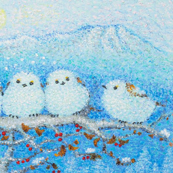 YO-1039 肉筆油絵 雪の妖精 シマエナガ団子 : 三宝堂Yahoo!店 - 通販