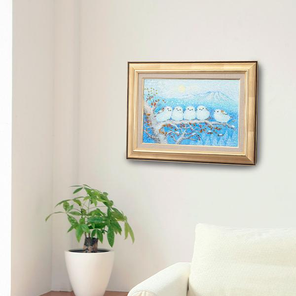 YO-1039 肉筆油絵 雪の妖精 シマエナガ団子 : 三宝堂Yahoo!店 - 通販