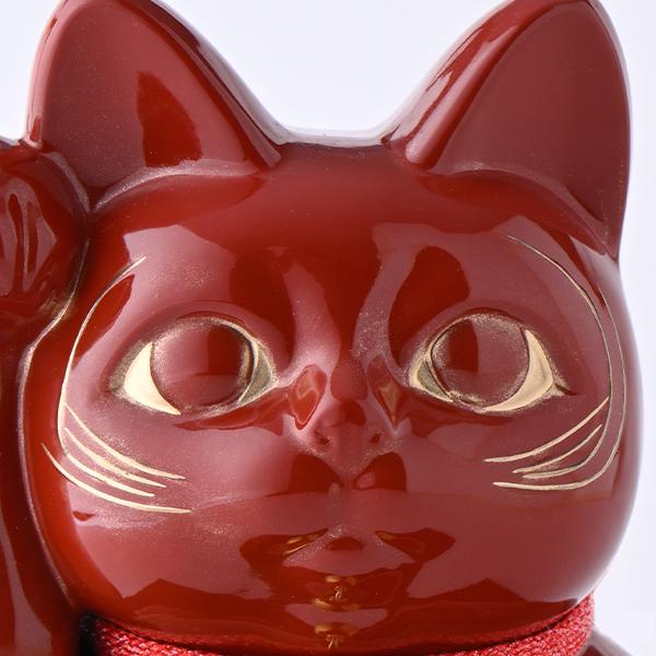 KW-1381 開運厄除け招き猫 赤漆の画像
