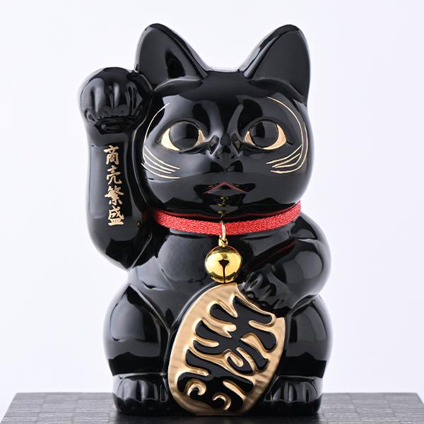 KW-1380  開運厄除け招き猫 黒漆の画像