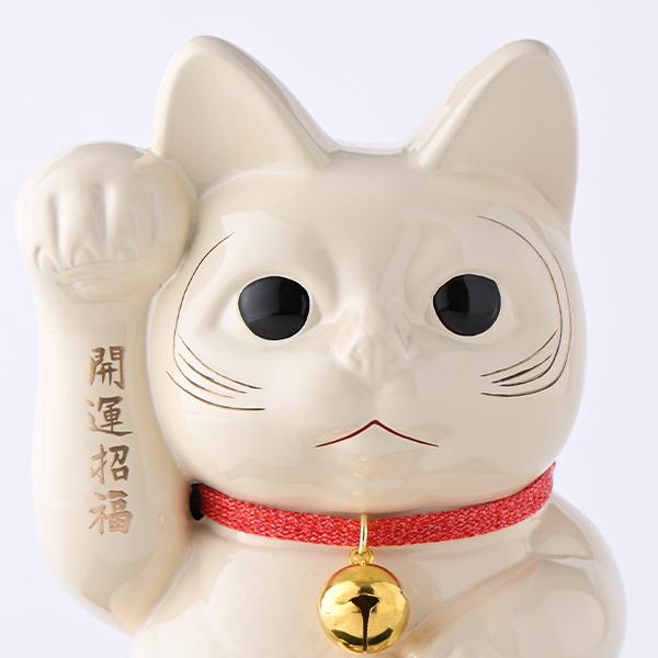 KW-1379 開運厄除け招き猫 白漆の画像