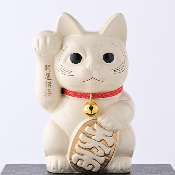 KW-1379 開運厄除け招き猫 白漆の画像