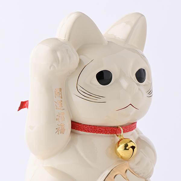 KW-1379 開運厄除け招き猫 白漆の画像