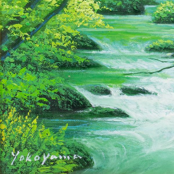 YO-1041 肉筆油彩画 清流の翡翠 6号の画像