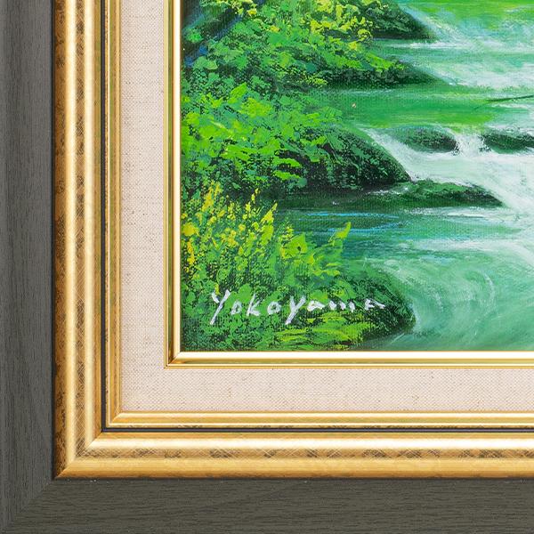 YO-1041 肉筆油彩画 清流の翡翠 6号の画像