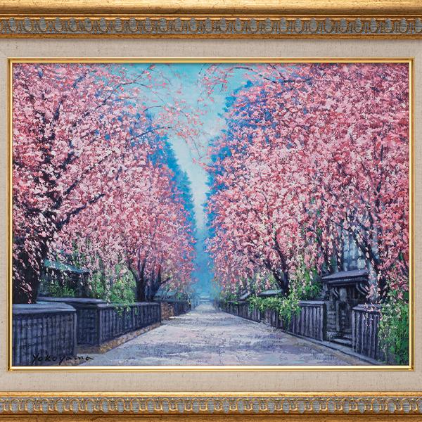 YO-1042 肉筆油彩画 角館の桜路 6号の画像