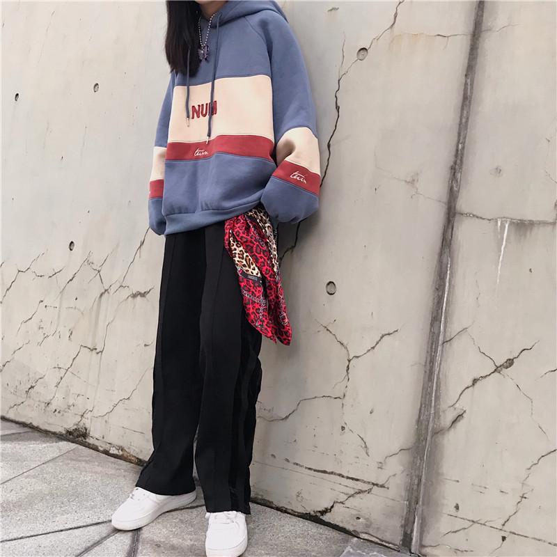 パーカー レディース 韓国 裏起毛 長袖 バイカラー オルチャン 原宿系 双子コーデ 40vy95 吉祥三宝 通販 Yahoo ショッピング