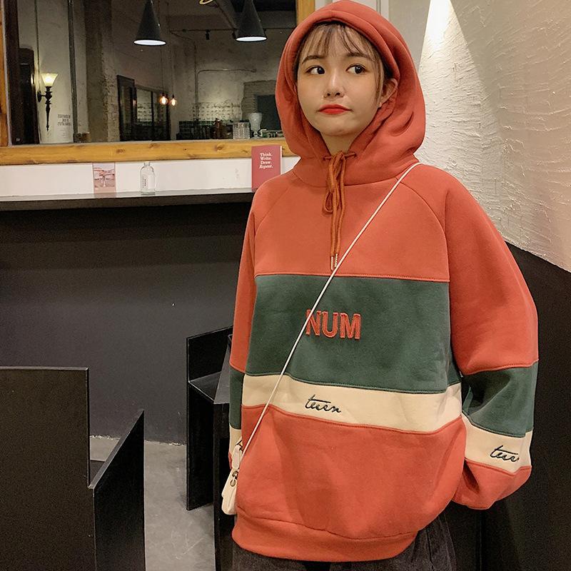 パーカー レディース 韓国 裏起毛 長袖 バイカラー オルチャン 原宿系 双子コーデ 40vy95 吉祥三宝 通販 Yahoo ショッピング