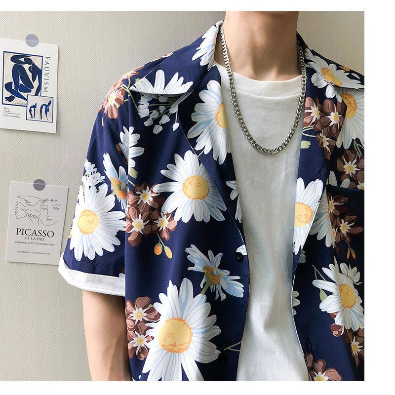 韓国 ファッション メンズ 花柄 アロハ 半袖 シャツ ショートスリーブ 柄シャツ カジュアルシャツ ビッグシルエット モードストリート ストリート系 ゆったり Bxcsn54 吉祥三宝 通販 Yahoo ショッピング