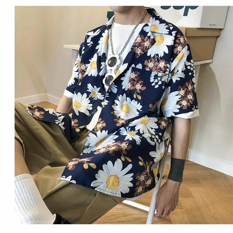 韓国 ファッション メンズ 花柄 アロハ 半袖 シャツ ショートスリーブ 柄シャツ カジュアルシャツ ビッグシルエット モードストリート ストリート系 ゆったり Bxcsn54 吉祥三宝 通販 Yahoo ショッピング