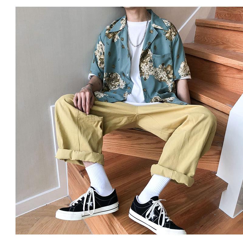 韓国 ファッション メンズ 花柄 アロハ 半袖 シャツ ショートスリーブ 柄シャツ カジュアルシャツ ビッグシルエット モードストリート ストリート系 ゆったり Bxcsn54 吉祥三宝 通販 Yahoo ショッピング