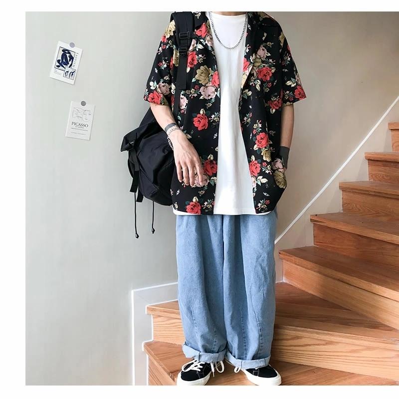 全品送料0円 シャツ 半袖 アロハ 花柄 メンズ ファッション 韓国 ショートスリーブ ゆったり ストリート系 モードストリート ビッグシルエット カジュアルシャツ 柄シャツ 半袖 カラー 330 Www Naprehab Com