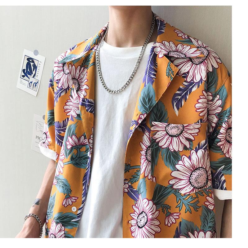 韓国 ファッション メンズ 花柄 アロハ 半袖 シャツ ショートスリーブ 柄シャツ カジュアルシャツ ビッグシルエット モードストリート ストリート系 ゆったり Bxcsn54 吉祥三宝 通販 Yahoo ショッピング