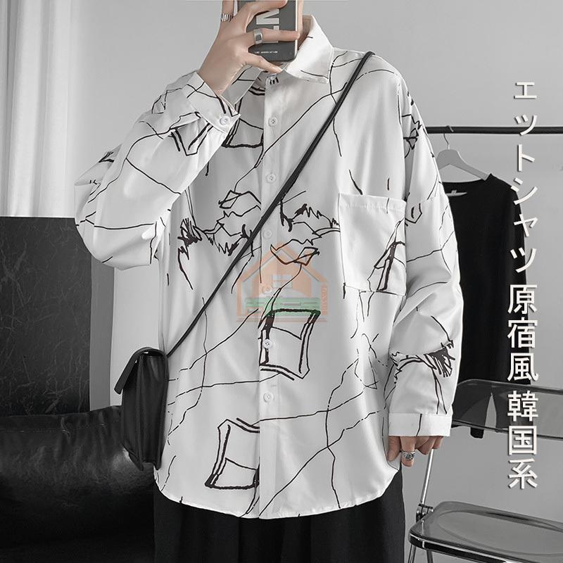 原宿風柄シャツ メンズ 長袖 古着 春夏秋 レトロシャツ ヒップシャツ 花柄 クラブ 開襟シャツ 通気 おしゃれ ゆったり Cxcsn05 吉祥三宝 通販 Yahoo ショッピング