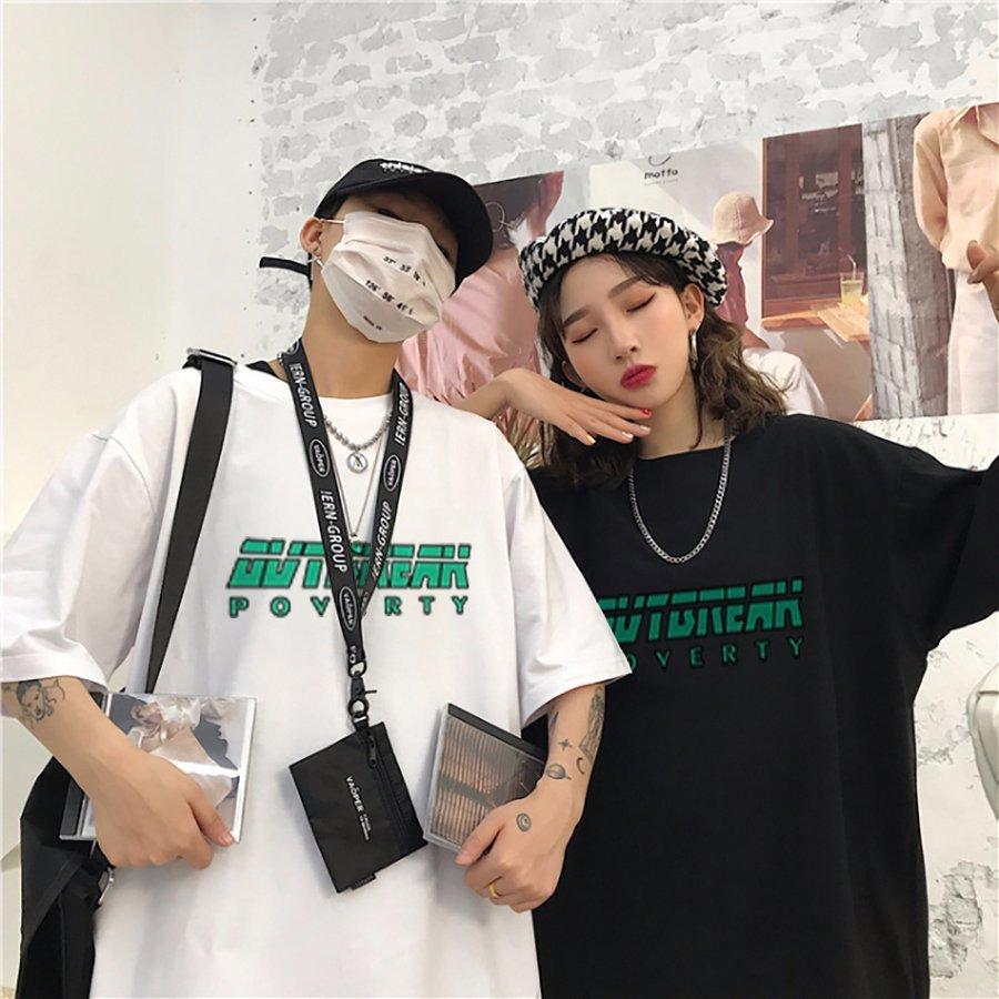 カップル ペアルック ｔシャツ 半袖 人気 ペアルック カップル お揃い プレゼント 服 春 ｔシャツ ホワイト ブラック 父の日 Huwai134 吉祥三宝 通販 Yahoo ショッピング