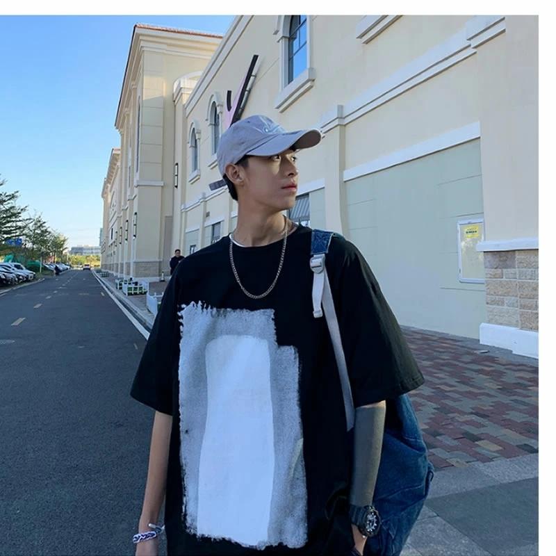 ゆったり アートプリントtシャツ 韓国 ファッション メンズ ショート スリーブ メンズ ストリート カジュアル メンズ 春 秋 夏 個性 大きいサイズ Huwai367 吉祥三宝 通販 Yahoo ショッピング