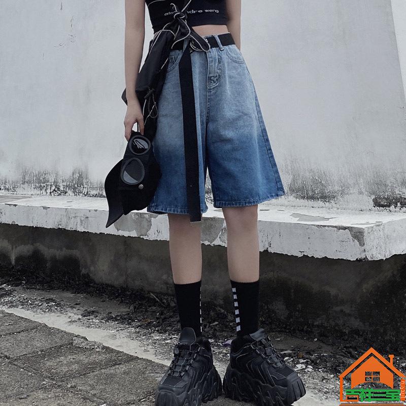 ショートパンツデニム ユニセックス 原宿系ファッション 韓国風 ダンス衣装 Pop カワ 個性 奇抜 かわいい 青文字系 ボトムス レディース 全2色 男女兼用 Ksk75 吉祥三宝 通販 Yahoo ショッピング