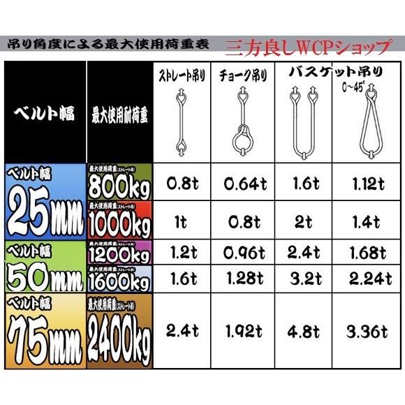 三方良し 2本セット スリングベルト ベルト幅50mm 全長2m/ポリエステル