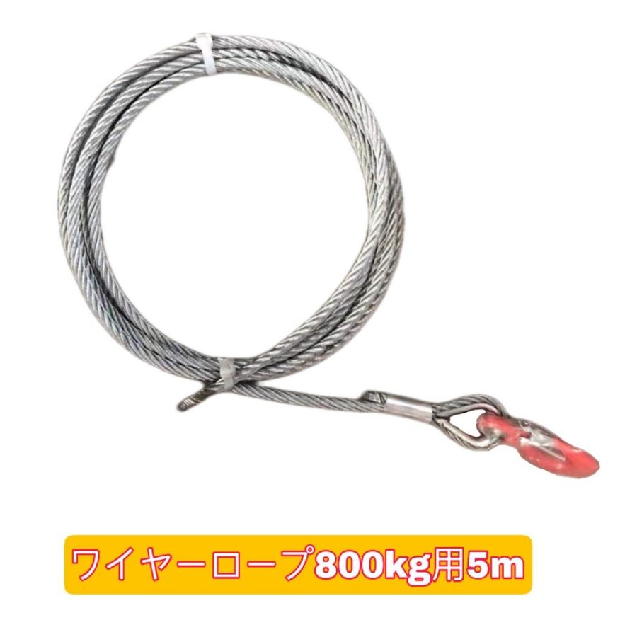 ワイヤーロープ5m ハンドウインチ 万能携帯ウインチ チルホール 800kg