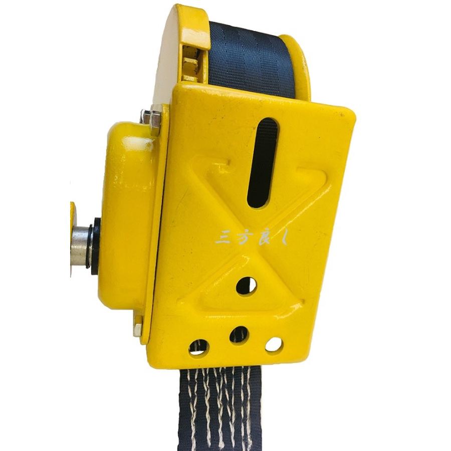 ハンドウインチ540kg オートブレーキ付 ナイロンベルト8m付 手動