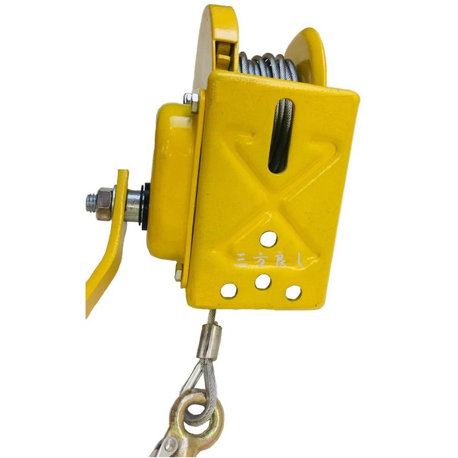 ハンドウインチ820kg オートブレーキ付 ワイヤー10m付(大） 手動