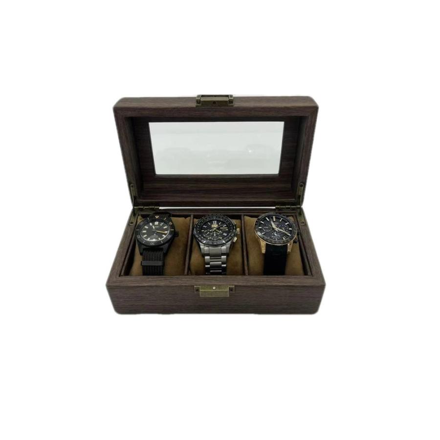 腕時計収納ケース 3本用 ブラウン  透明窓付きコレクションケース 時計 展示ボックス 時計 収納ボックス ウォッチ 時計保管 ウォッチボックス 収納兼用｜sanpouyosi-store