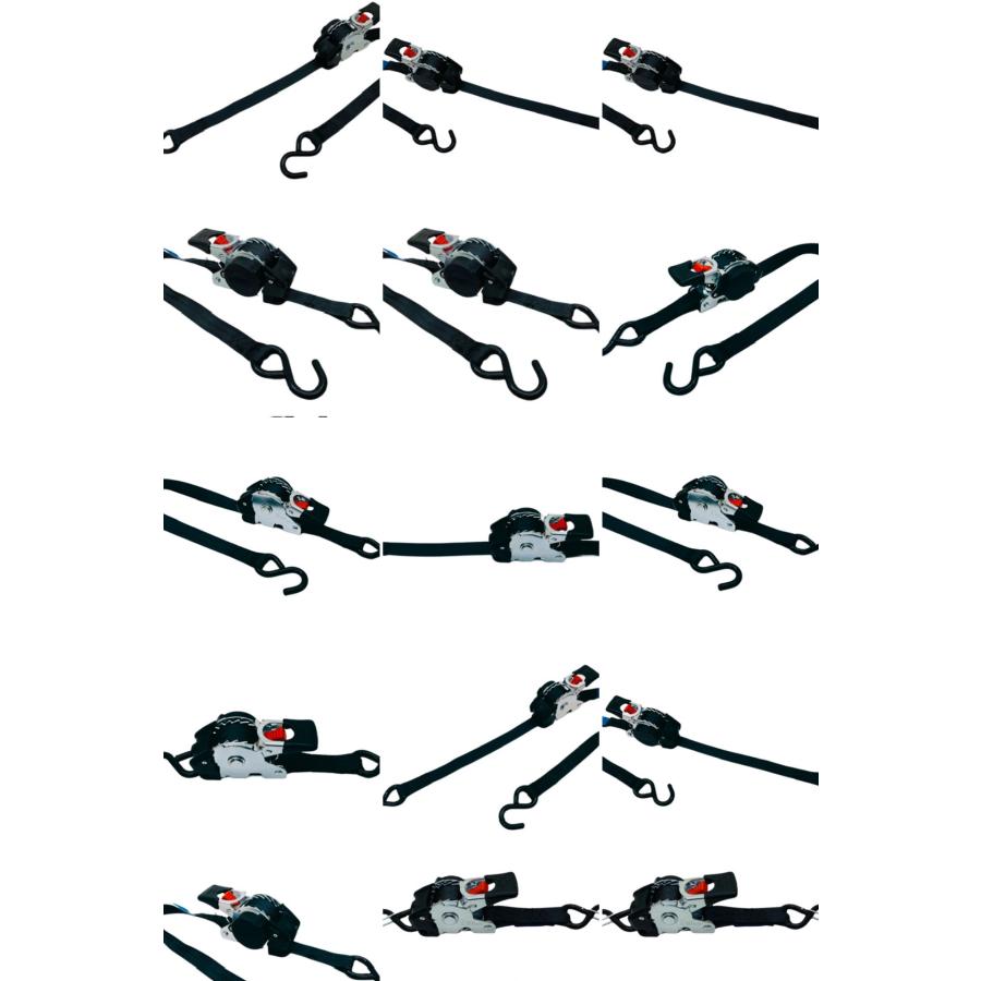 三方良し 2本 自動巻ベルト荷締機 sフックロック式 ベルト幅25mm