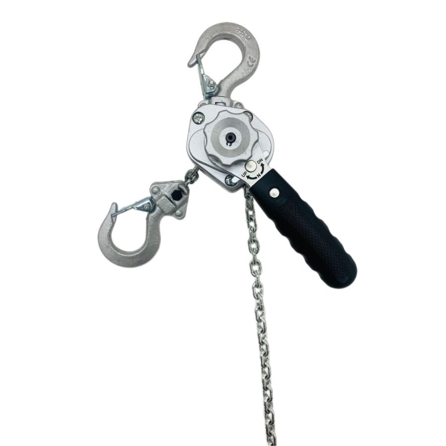 ☆しーびー☆５Ｌモンキー☆ライステ25mmダウン＆キーロック削除加工☆ アルミ合金鋼 ミニ軽量 レバーホイスト 500kg 0.5ton 1.5m