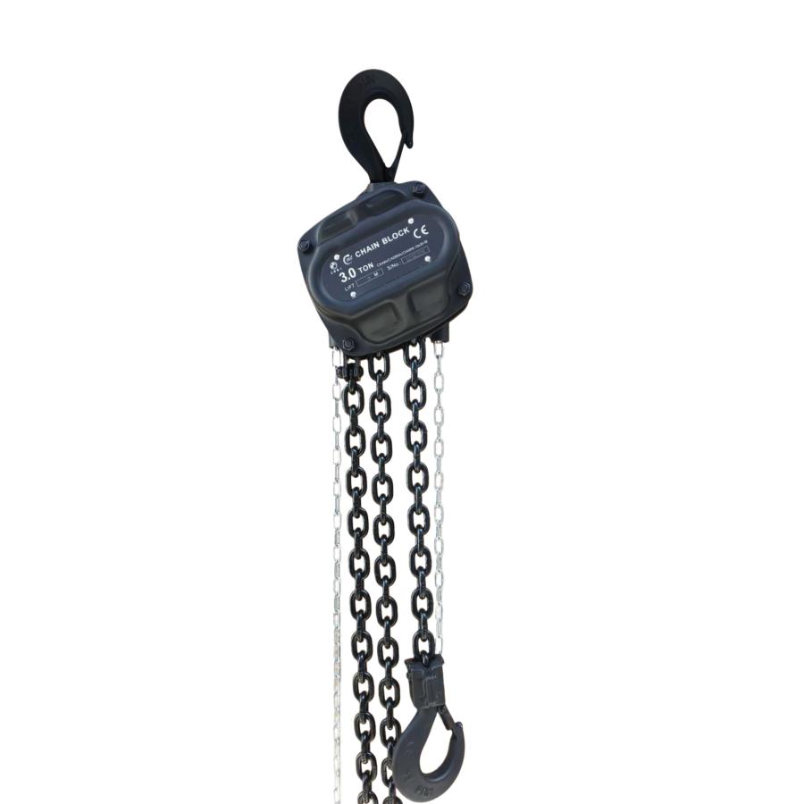 三方良し 360度チェーンブロック3.0t 黒 3000kg 360度スリーブ自在引き