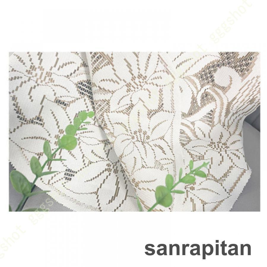 のれん 3つ割れ 通気性 風通し アンティーク風レースのれん