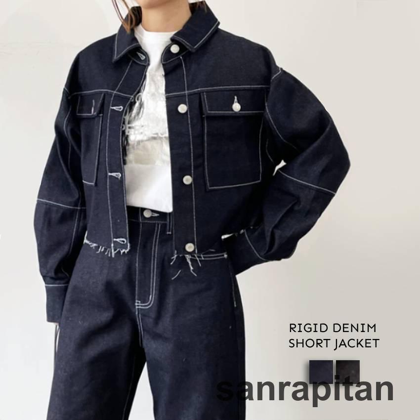 デニムジャケット リジッドデニムショートジャケット レディース デニムジャケット リジッドデニムショートジャケット レディース