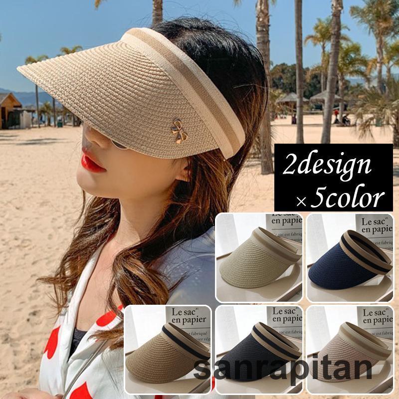 8/1だけお値下げです** ロサブラン　麦わら　リボン　サンバイザー　** 8/1だけお値下げです** ロサブラン 麦わら リボン サンバイザー
