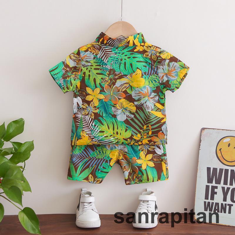 mmmintaa　ファミリアロンパース+プチバトーアロハシャツセットアップ mmmintaa ファミリアロンパース+プチバトーアロハシャツ