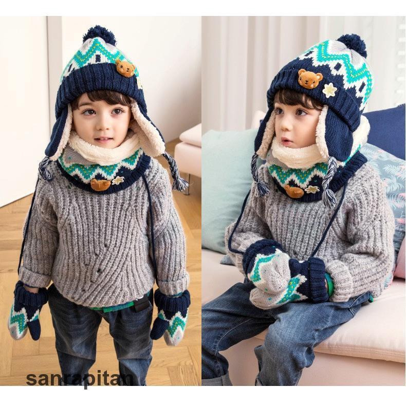 新品タグ付アナスイミニ ☆3点セット☆リボンマフラー手袋帽子ニット帽