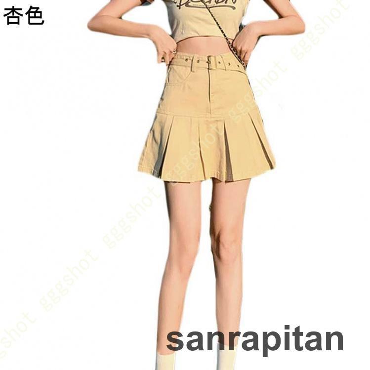 Mサイズ アメリ　デニムプリーツスカート miniministore ミニデニムプリーツスカート ベルト付き