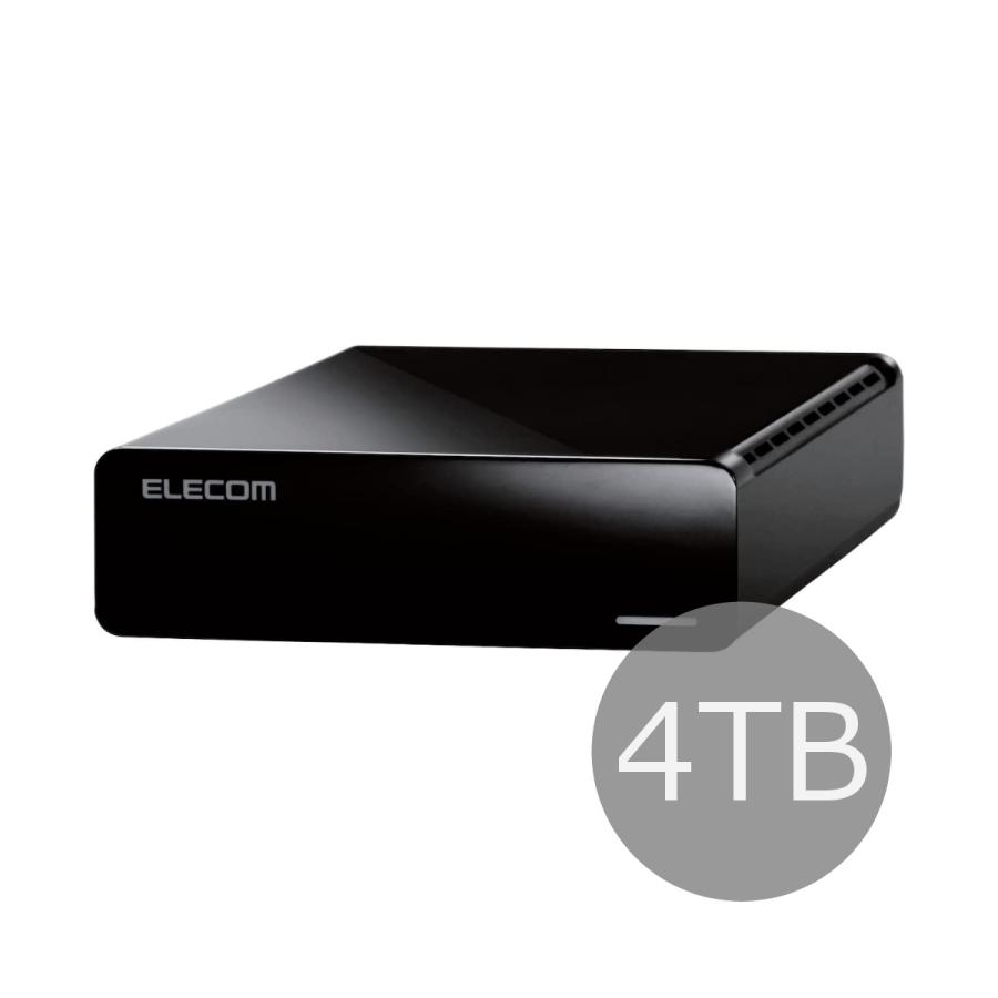 ELECOM エレコム HDD 外付けハードディスク 4TB ELD-HTV040UBK ファン 