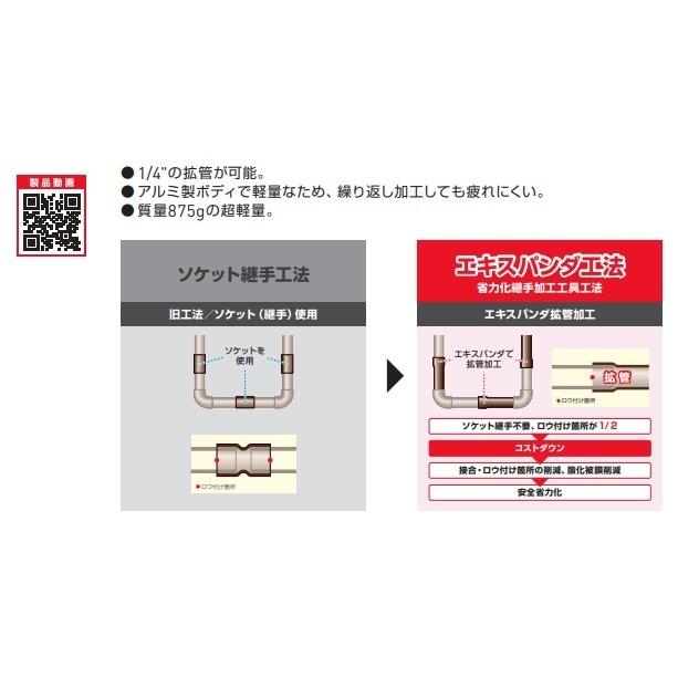 アサダ エキスパンダセット CT201 銅管の拡管工具 継手不要