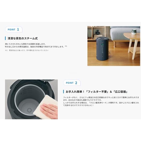 象印（ZOJIRUSHI） 象印スチーム式加湿器 17畳 EE-TB60-WA : サンサン