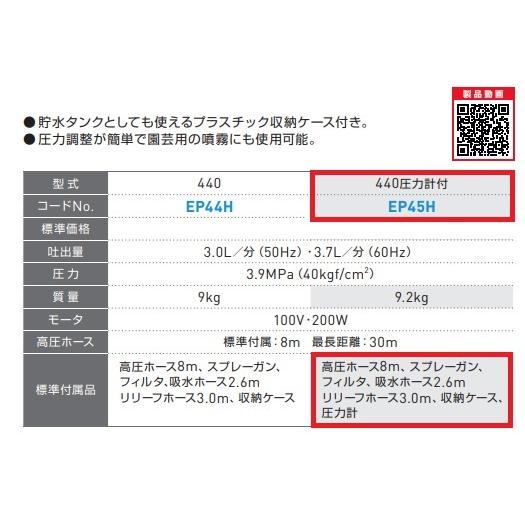 アサダ エアコン高圧洗浄機 440 EP45H 圧力計・収納ケース付き