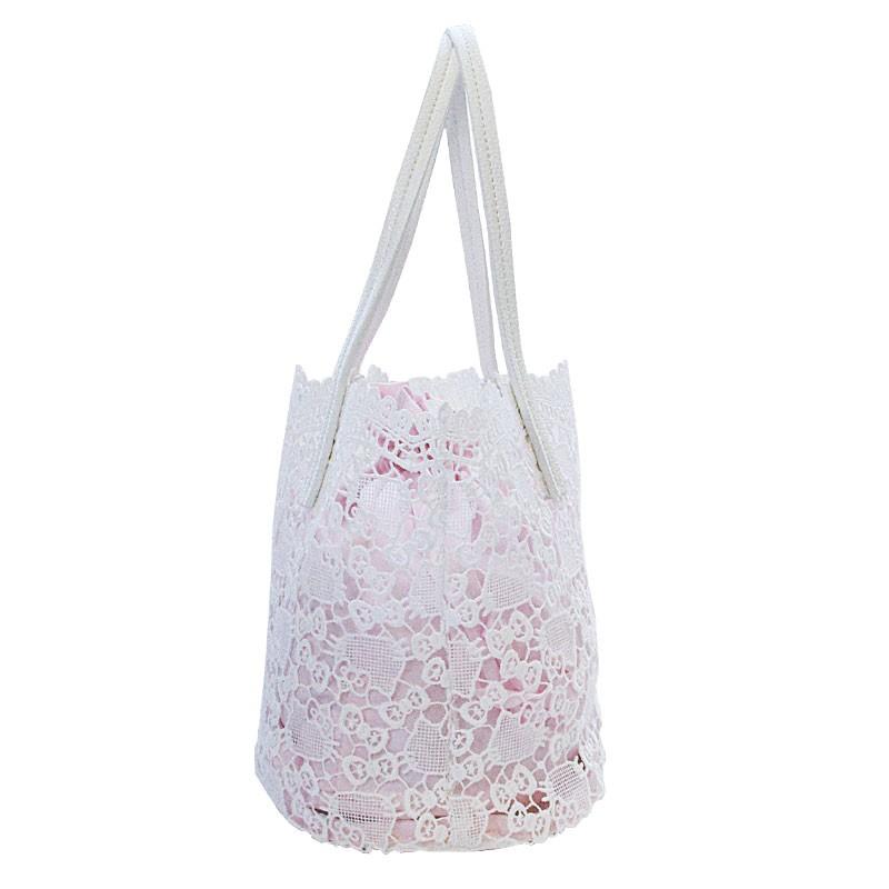 ハローキティ 近沢レース店 巾着付きトートバッグ キティレース