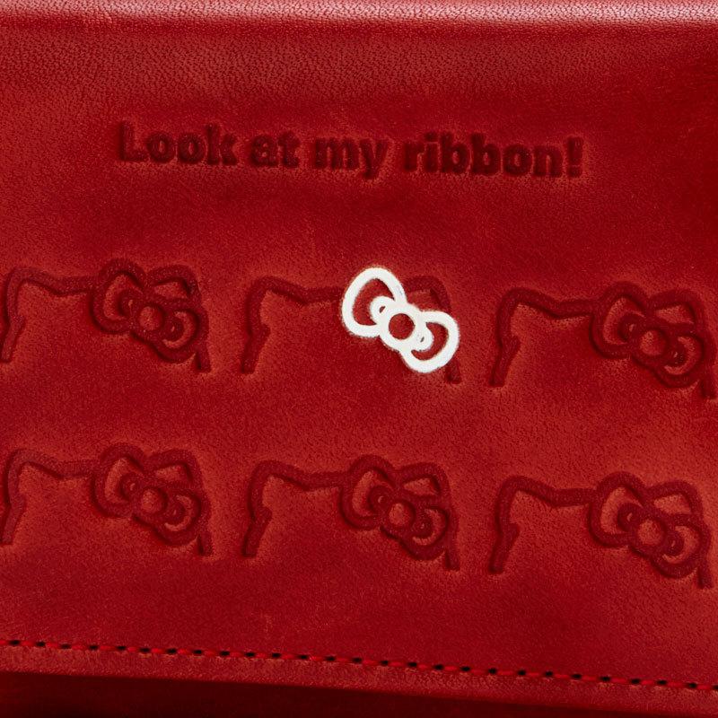 sanrio ハローキティ 本革三つ折りウォレット レッド : サンリオ