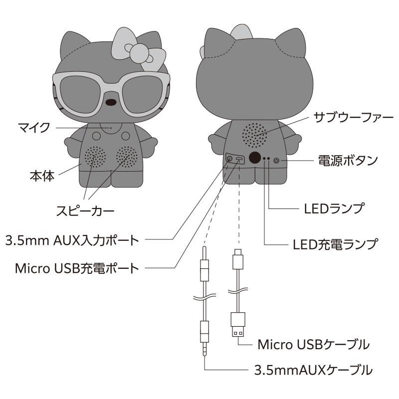 sanrio ハローキティ Bluetooth スピーカー ブラック : サンリオ sanrio ハローキティ Bluetooth スピーカー ブラック : サンリオ