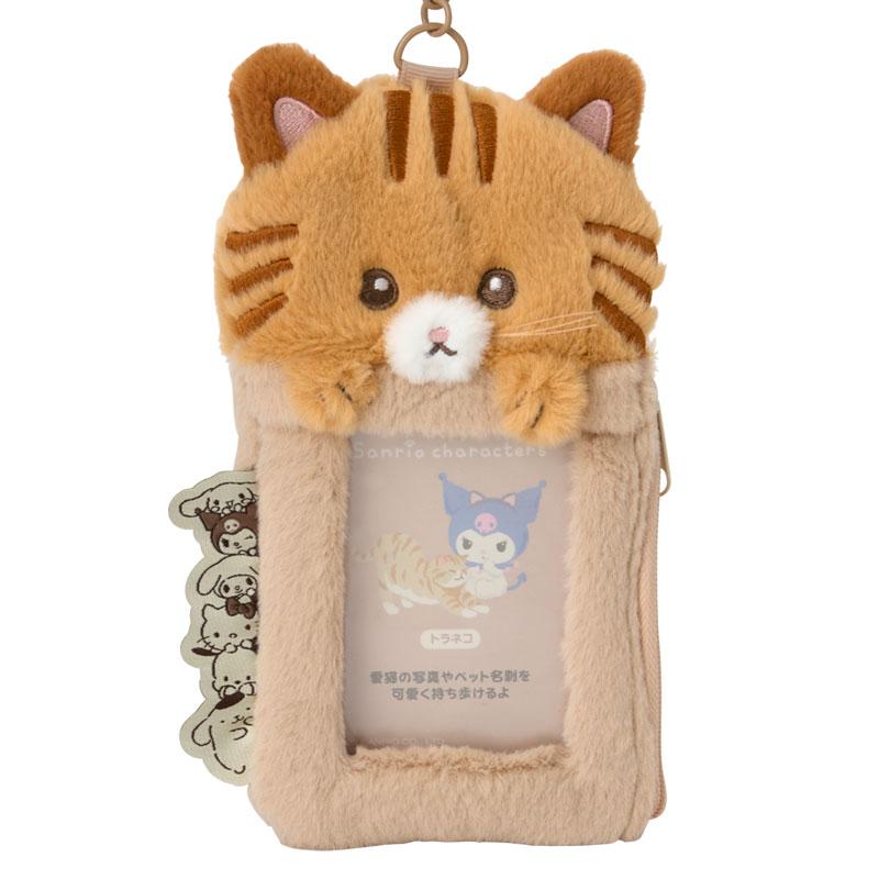 ＊handmade＊お花モチーフ❤️ボーダーフリルのトラ猫ちゃん⭐️ぺたんこポーチ sanrio（サンリオ） サンリオキャラクターズ ポーチ付きカード用