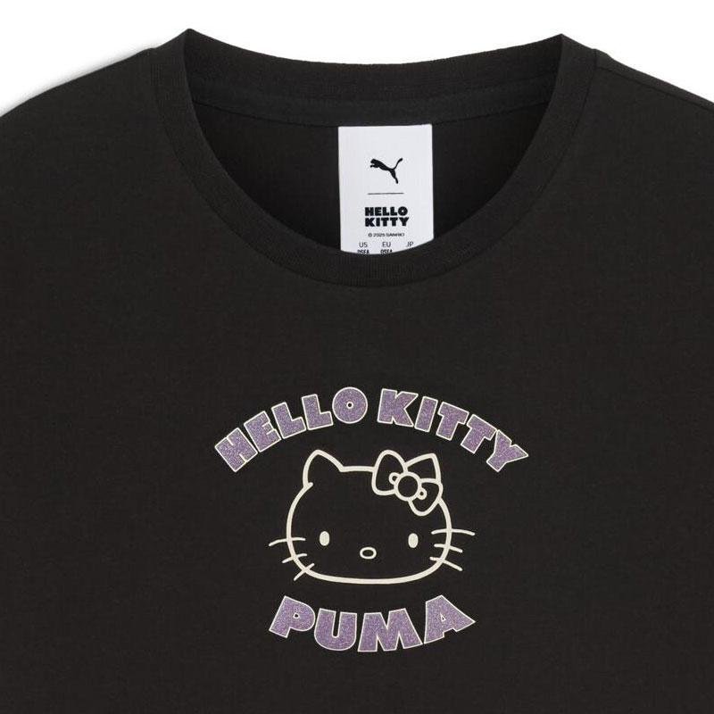 sanrio ハローキティ PUMA グラフィック ベビーTシャツ ブラック sanrio ハローキティ PUMA グラフィック ベビーTシャツ ブラック
