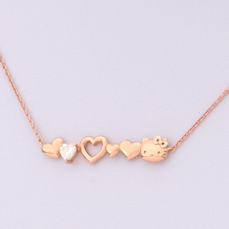 sanrio ハローキティ ハートフルネックレス ピンクゴールド sanrio ハローキティ ハートフルネックレス ピンクゴールド