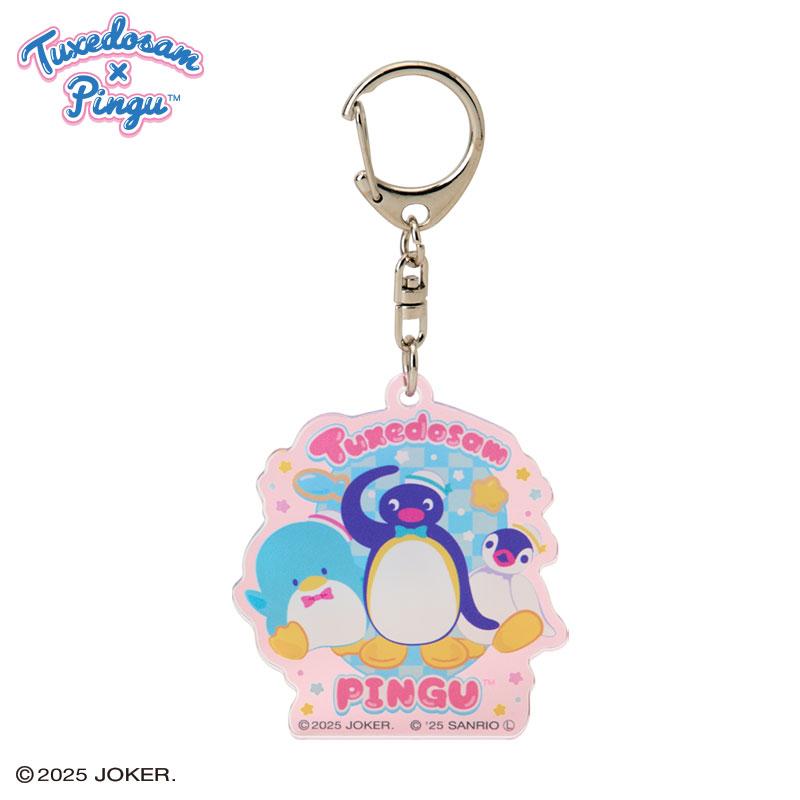sanrio ピングー×タキシードサム アクリルキーホルダー ピンク
