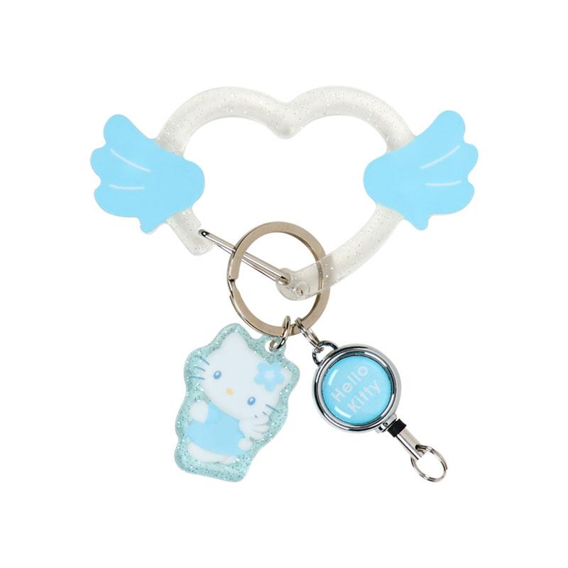 タグ付　ハローキティ　エンジェル　サンリオ　鍵　キー　ゴールド　シルバー　レトロ sanrio（サンリオ） ハローキティ リール付きアクリルカラビナ