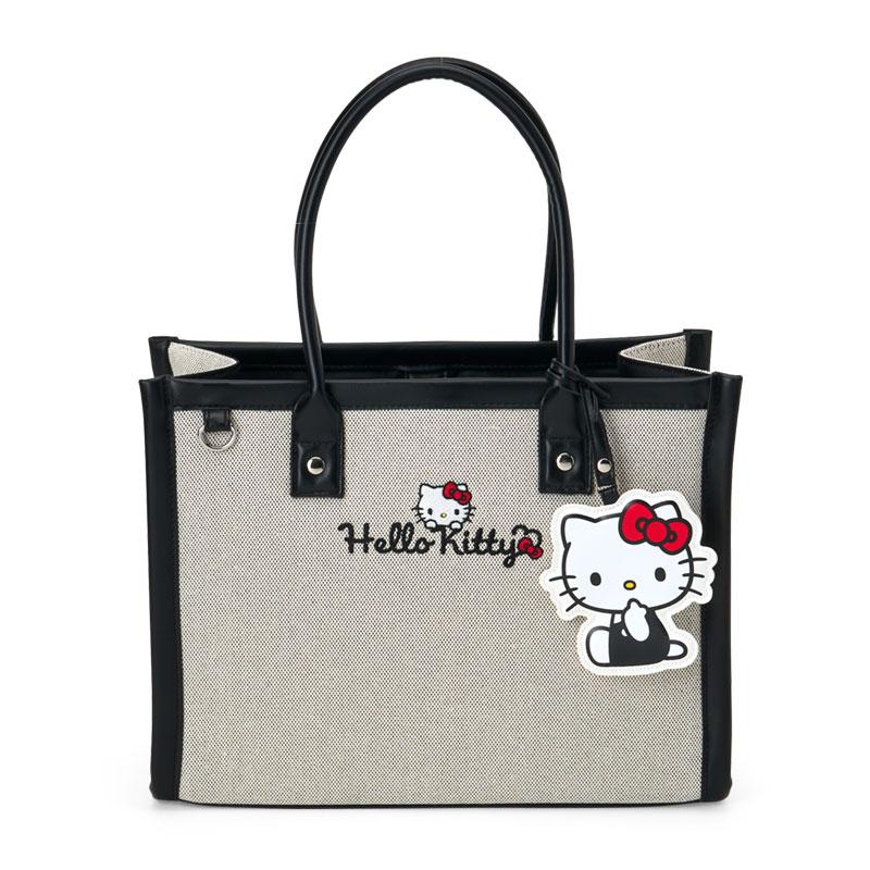 1218 ハローキティバッグ sanrio（サンリオ） ハローキティ チャーム付きスクエアトートバッグ