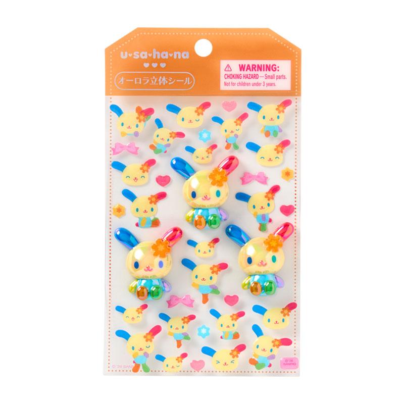 サンリオキャラクターズ オーロラ立体シール 6種　コンプリート　おまけ付き sanrio（サンリオ） ウサハナ オーロラ立体シール : 公式サンリオ