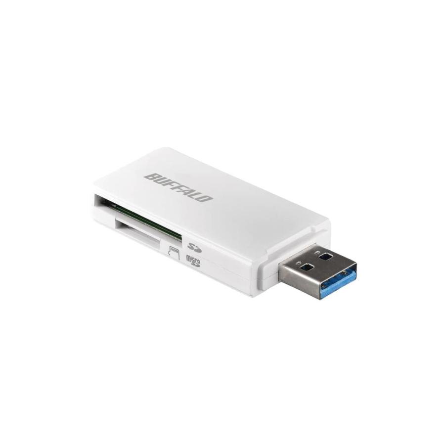BUFFALO USB3.0 microSD SDカード専用カードリーダー ホワイト BSCR27U3WH
